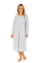 Load image into Gallery viewer, SLENDERELLA&lt;BR&gt;
Floral Print 45&#39;&#39; Jersey Nightdress&lt;BR&gt;
Blue&lt;BR&gt;
