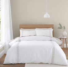 Load image into Gallery viewer, BIANCA&lt;BR&gt;
Embroidery Leaf Duvet Set&lt;BR&gt;
Natural&lt;BR&gt;
