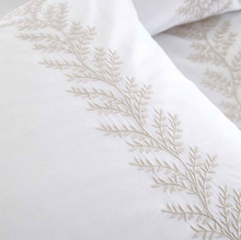 Load image into Gallery viewer, BIANCA&lt;BR&gt;
Embroidery Leaf Duvet Set&lt;BR&gt;
Natural&lt;BR&gt;
