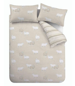 CATHERINE LANSFIELD<BR>
Brush Sheep Quilted Duvet Set<BR>
Natural<BR>