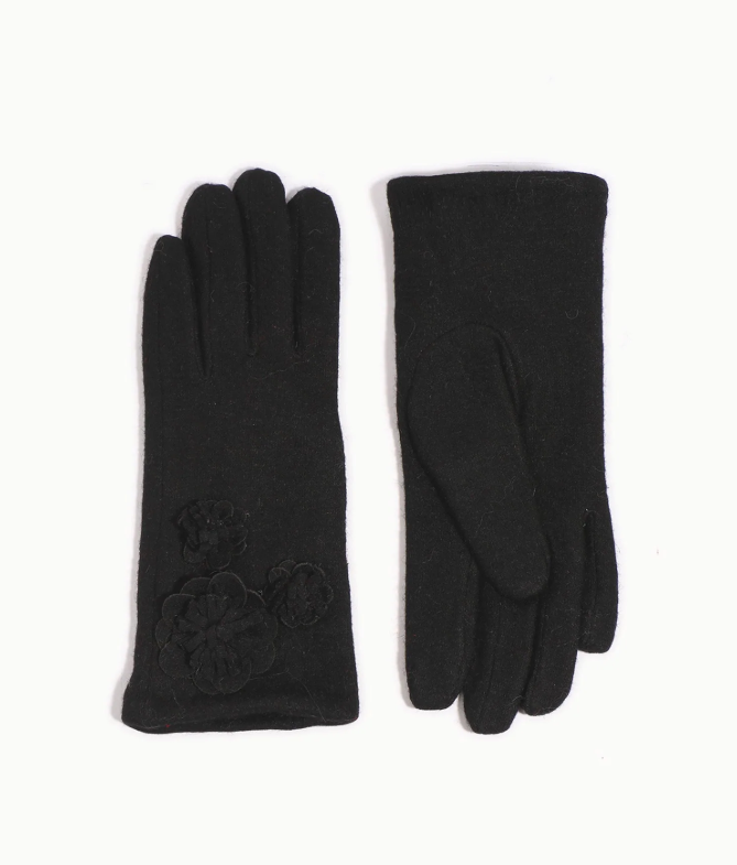 PIA ROSSINI<BR>
Lyla Wool Cosy Gloves<BR>
Black<BR>