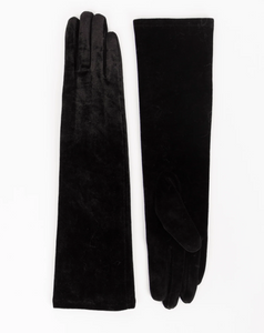 PIA ROSSINI<BR>
Victoria Long Velvet Gloves<BR>
Black<BR>