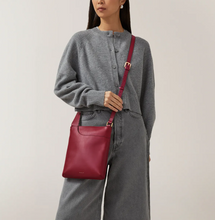 Load image into Gallery viewer, RADLEY LONDON&lt;BR&gt;
Saddle Brown Crossbody Wallet Pockets Icon Bag&lt;BR&gt;
Cranberry&lt;BR&gt;
