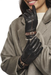 RINO AND PELLE<BR>
Eda Leather Gloves<BR>
Black<BR>