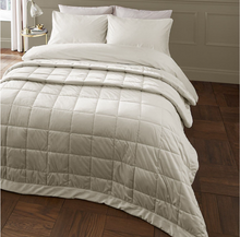 Load image into Gallery viewer, CATHERINE LANSFIELD&lt;BR&gt;
Kingsley Matt Velvet Bedspread&lt;BR&gt;
Navy, Cream, Raspberry&lt;BR&gt;
