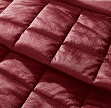 Load image into Gallery viewer, CATHERINE LANSFIELD&lt;BR&gt;
Kingsley Matt Velvet Bedspread&lt;BR&gt;
Navy, Cream, Raspberry&lt;BR&gt;
