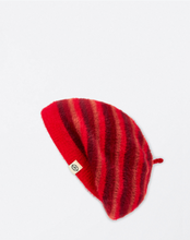 Load image into Gallery viewer, SURKANA&lt;BR&gt;
Stripe Fur Beret&lt;BR&gt;
Red&lt;BR&gt;
