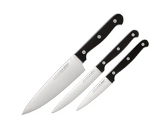 Load image into Gallery viewer, JUDGE&lt;BR&gt;
3 Piece Knife Block Set&lt;BR&gt;
Black&lt;BR&gt;
