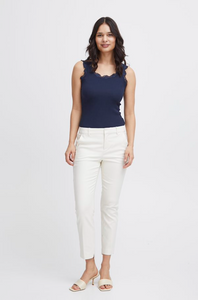 FRANSA<BR>
Tessa Vita Trouser<BR>
Navy, Cream<BR>