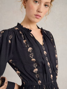 WHITE STUFF<BR>
Robyn Embroider Dress<BR>
Black<BR>