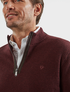 VEDONEIRE<BR>
Men's Fine Gauge Half Zip<BR>
Navy, Grey, Fig<BR>