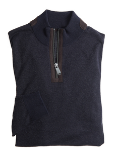 VEDONEIRE<BR>
Men's Fine Gauge Half Zip<BR>
Navy, Grey, Fig<BR>