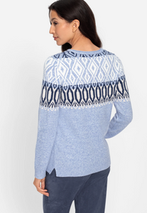 OLSEN<BR>
Nordic Pullover<BR>
Blue<BR>