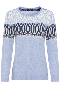 OLSEN<BR>
Nordic Pullover<BR>
Blue<BR>