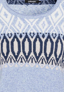 OLSEN<BR>
Nordic Pullover<BR>
Blue<BR>