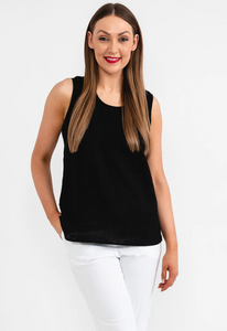 SASSY<BR>
Sleeveless Top<BR>
Black<BR>