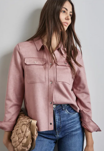 STREET ONE<BR>
Overshirt with Verlour Look<BR>
Dusty Rose<BR>