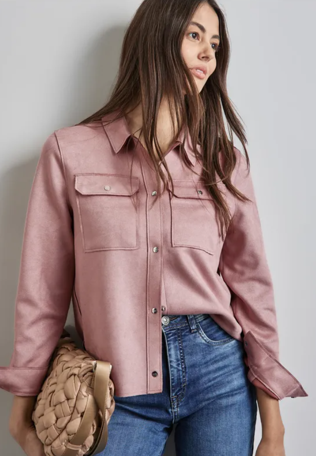 STREET ONE<BR>
Overshirt with Verlour Look<BR>
Dusty Rose<BR>