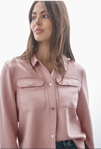 STREET ONE<BR>
Overshirt with Verlour Look<BR>
Dusty Rose<BR>