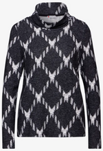 Load image into Gallery viewer, STREET ONE&lt;BR&gt;
Turtle Neck Sweater&lt;BR&gt;
Black/White&lt;BR&gt;
