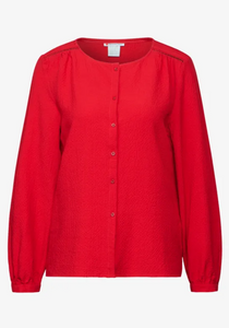 STREET ONE<BR>
Structured Blouse Embroidery<BR>
Red<BR>