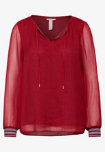 Load image into Gallery viewer, STREET ONE&lt;BR&gt;
Printed Chiffon Blouse&lt;BR&gt;
Red&lt;BR&gt;
