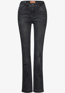 STREET ONE<BR>
Bootcut Jeans<BR>
Black<BR>