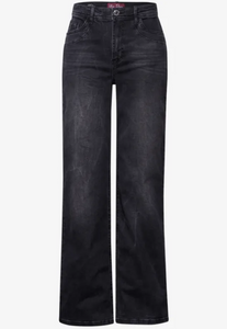 STREET ONE<BR>
Wide Leg Jeans<BR>
Black<BR>