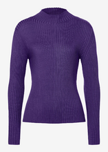 Load image into Gallery viewer, MORE AND MORE&lt;BR&gt;
Ribbed Knit Sweater&lt;BR&gt;
Purple&lt;BR&gt;
