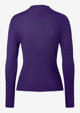 Load image into Gallery viewer, MORE AND MORE&lt;BR&gt;
Ribbed Knit Sweater&lt;BR&gt;
Purple&lt;BR&gt;
