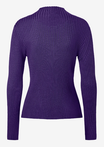 MORE AND MORE<BR>
Ribbed Knit Sweater<BR>
Purple<BR>