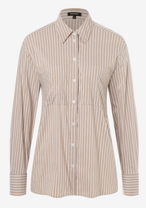 MORE AND MORE<BR>
Striped Blouse<BR>
White/Taupe<BR>