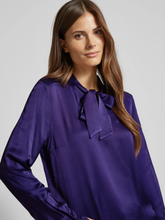 Load image into Gallery viewer, MORE AND MORE&lt;BR&gt;
PussyBow Blouse&lt;BR&gt;
Purple&lt;BR&gt;
