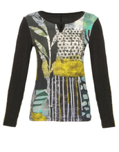 Load image into Gallery viewer, DOLCEZZA&lt;BR&gt;
Contrast Stictch Abstract Top&lt;BR&gt;
Multi&lt;BR&gt;
