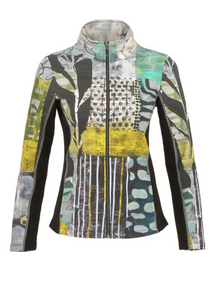 DOLCEZZA<BR>
Abstract Print Full Zip Sweatshirt<BR>
Multi<BR>