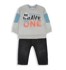 BABYBOL<BR>
Baby Boy 2 Piece Set<BR>
Grey<BR>