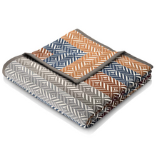 Load image into Gallery viewer, BIEDERLACK&lt;BR&gt;
Diamond Stripe Throw 140 x180&lt;BR&gt;
Red, Orange&lt;BR&gt;
