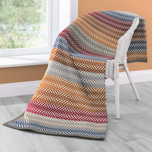 Load image into Gallery viewer, BIEDERLACK&lt;BR&gt;
Diamond Stripe Throw 140 x180&lt;BR&gt;
Red, Orange&lt;BR&gt;
