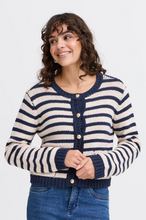 Load image into Gallery viewer, FRANSA&lt;BR&gt;
Belinda Cardigan&lt;BR&gt;
Navy/Cream&lt;BR&gt;
