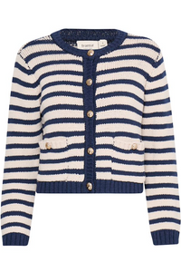 FRANSA<BR>
Belinda Cardigan<BR>
Navy/Cream<BR>