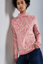 Load image into Gallery viewer, STREET ONE&lt;BR&gt;
Jacquard Knit Sweater&lt;BR&gt;
Sugar Coral&lt;BR&gt;
