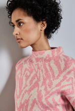 Load image into Gallery viewer, STREET ONE&lt;BR&gt;
Jacquard Knit Sweater&lt;BR&gt;
Sugar Coral&lt;BR&gt;
