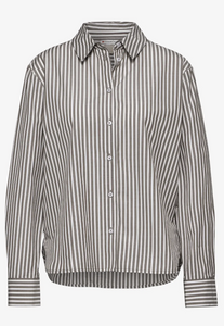 STREET ONE<BR>
Stripe Shirt<BR>
Taupe/White<BR>