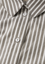 Load image into Gallery viewer, STREET ONE&lt;BR&gt;
Stripe Shirt&lt;BR&gt;
Taupe/White&lt;BR&gt;
