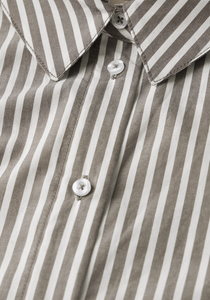 STREET ONE<BR>
Stripe Shirt<BR>
Taupe/White<BR>