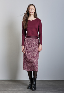 STREET ONE<BR>
Mesh Skirt<BR>
Mulberry<BR>