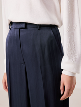 Load image into Gallery viewer, TAIFUN&lt;BR&gt;
Elegant Trousers with Wide Leg&lt;BR&gt;
Navy&lt;BR&gt;
