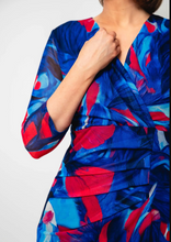 Load image into Gallery viewer, AVALON&lt;BR&gt;
Floral Print Mesh Wrap Dress&lt;BR&gt;
Royal&lt;BR&gt;
