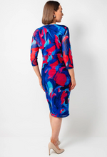 Load image into Gallery viewer, AVALON&lt;BR&gt;
Floral Print Mesh Wrap Dress&lt;BR&gt;
Royal&lt;BR&gt;
