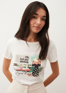 MORE AND MORE<BR>
T -Shirt with Print <BR>
White<BR>